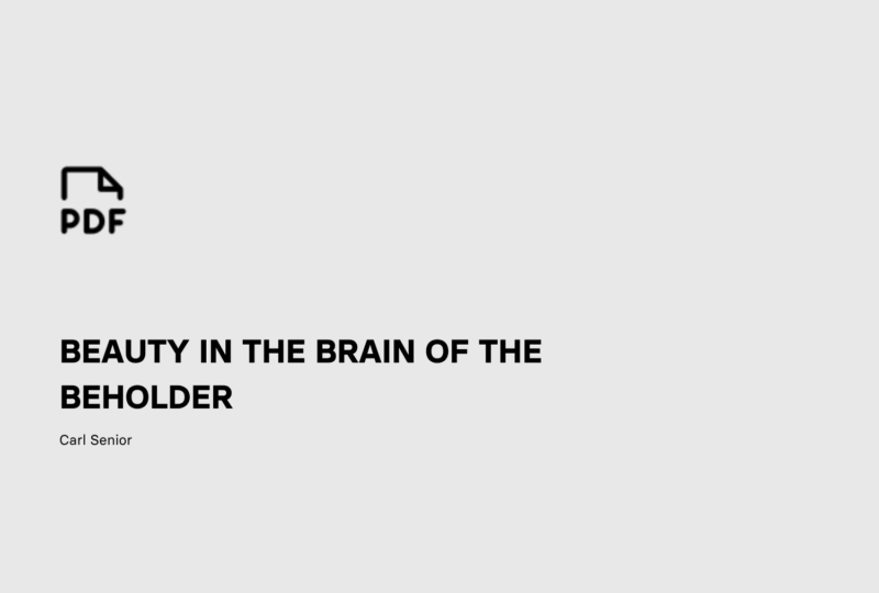 beauty in the brain of the beholder